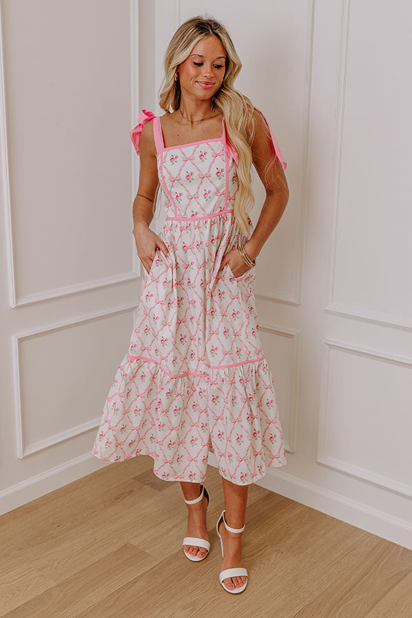 Floral Haven Smocked Midi Image - 1