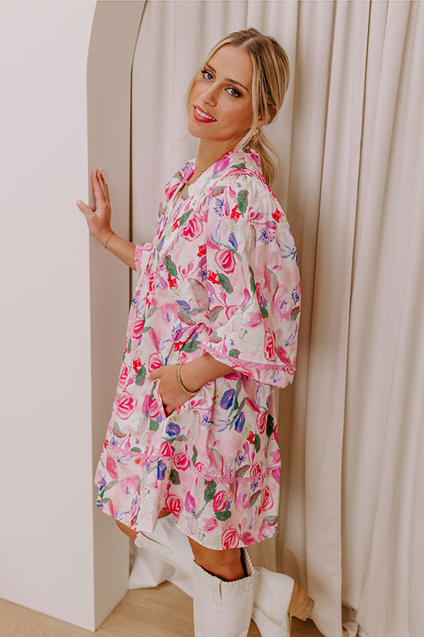 Floral Aroma Babydoll Mini Dress Image - 3