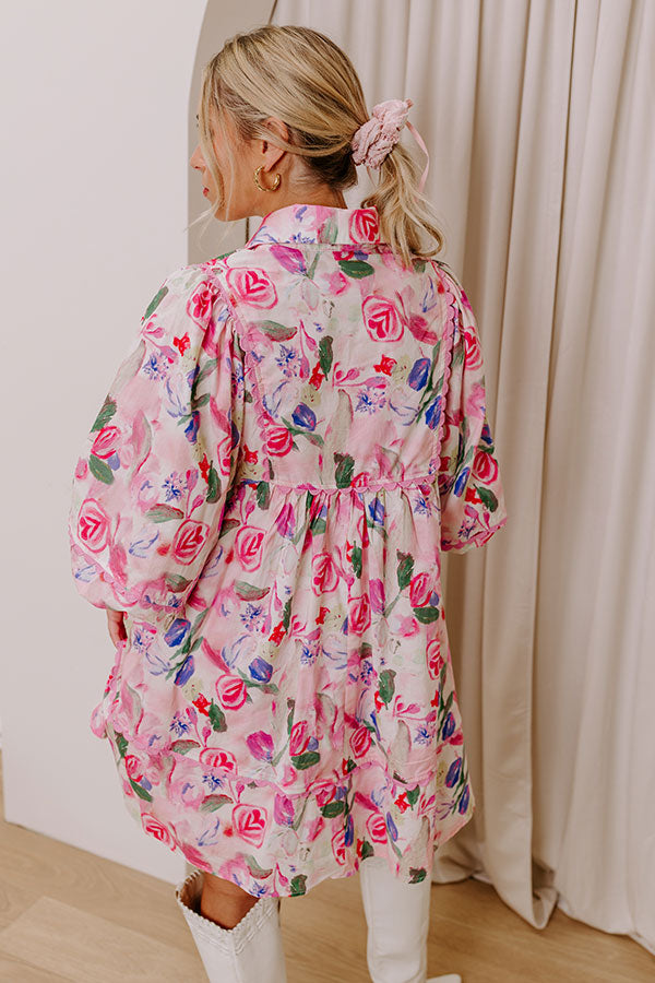 Floral Aroma Babydoll Mini Dress Image - 4