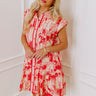 Artistic Flow Button Down Mini Dress in Scarlet Image - 1