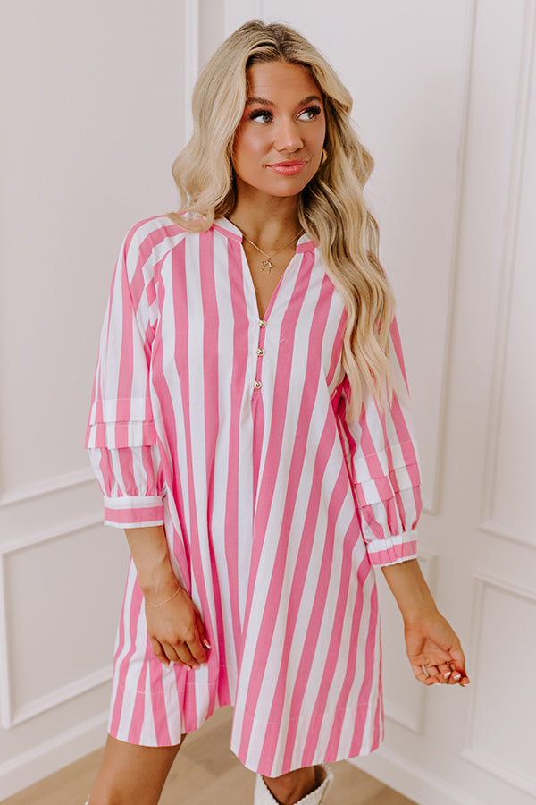 Sippin' Rose Stripe Mini Dress Image - 5