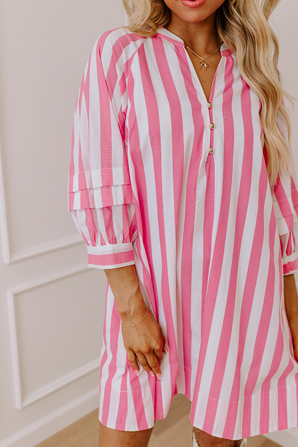 Sippin' Rose Stripe Mini Dress Image - 3