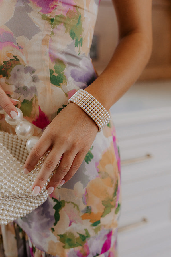 Love Story Pearl Embellished Stretch Bracelet Image - 1