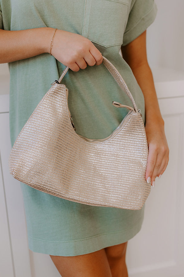 Subtle Shine Woven Purse in Silver Image - 1
