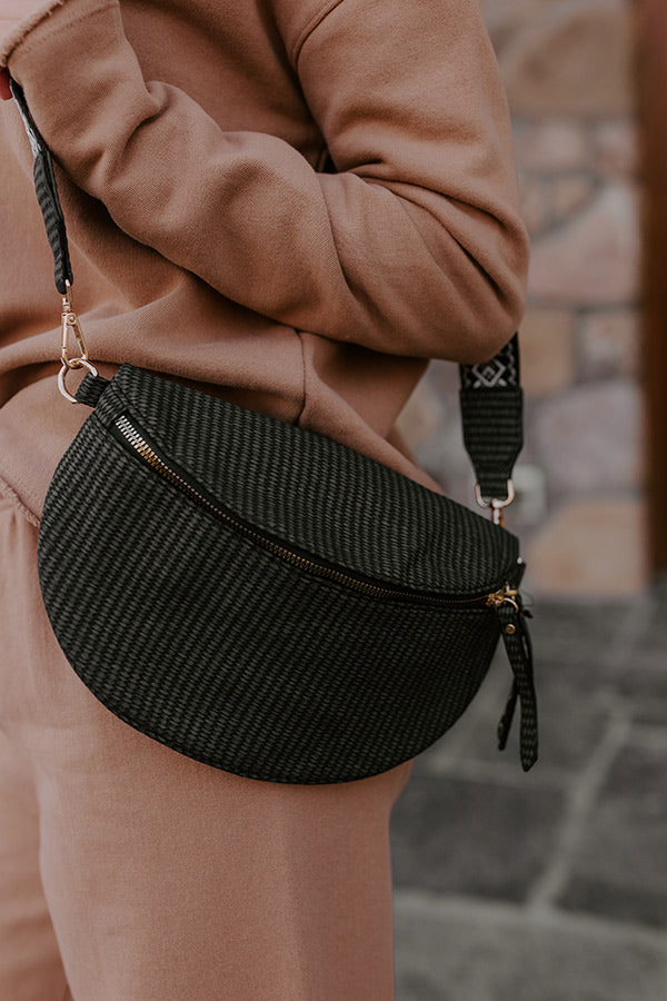 City Chic Faux Leather Fanny Pack in Black Image - 2