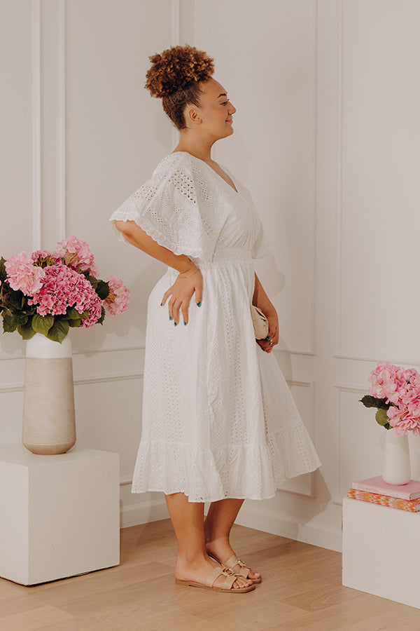 Romantic Bliss Eyelet Midi Dress Curves Image - 2