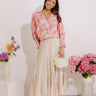 Manhattan Skyline High Waist Pleated Midi Skirt in French Vanilla Image - 1