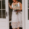 Romantic Moment Embroidered Midi Dress in White Curves Image - 1