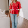 Make A Statement Floral Peplum Top In Red Image - 1