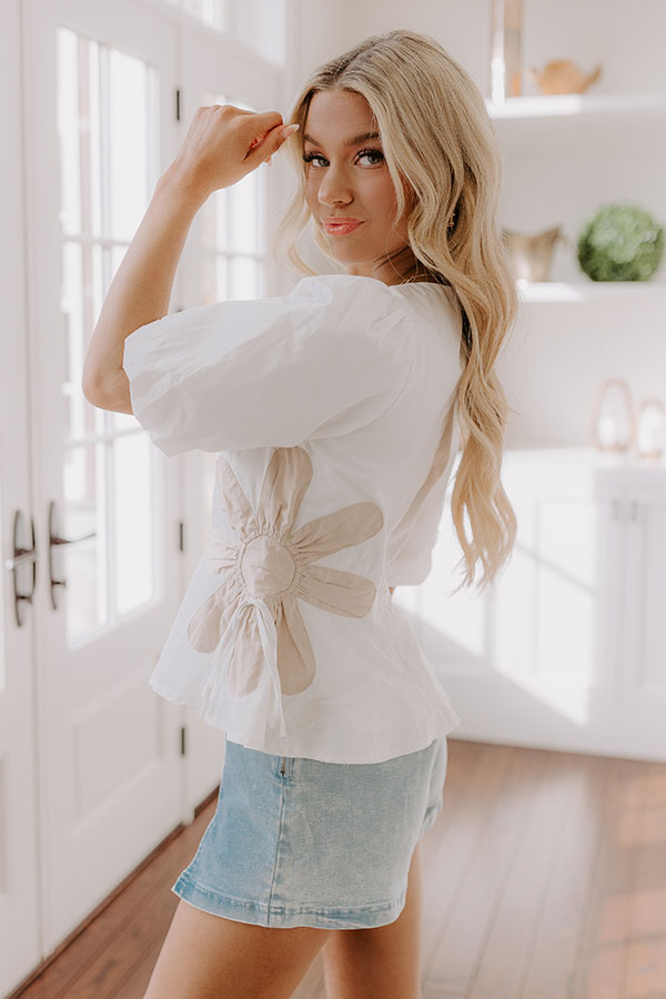 Make A Statement Floral Peplum Top In White Image - 1