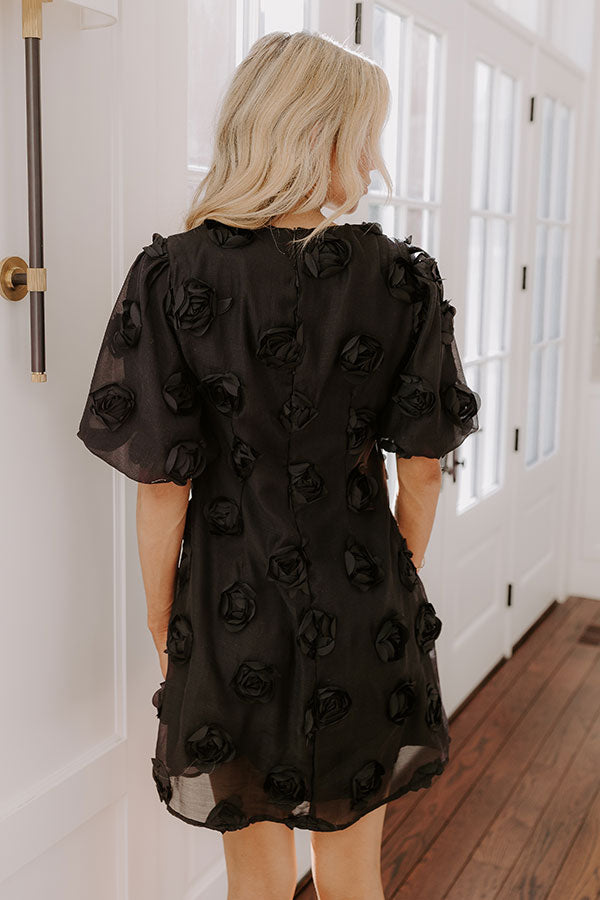 Dream Come True Applique Mini Dress in Black Image - 4