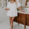 Love Song Tiered Mini Dress in White Image - 1