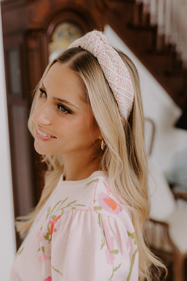Chic Lifestyle Tweed Headband in Ivory Image - 2