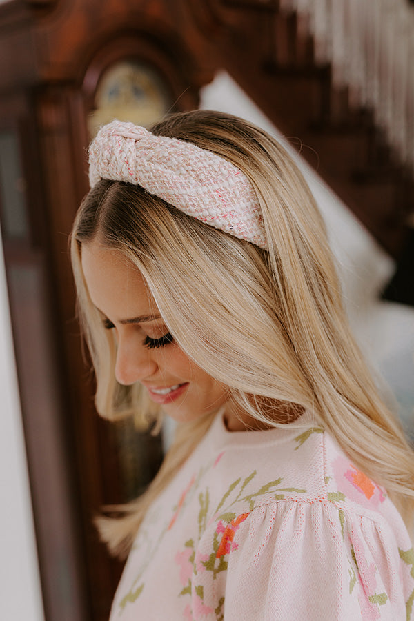 Chic Lifestyle Tweed Headband in Ivory Image - 1