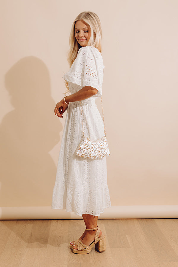 Romantic Bliss Eyelet Midi Dress Image - 2
