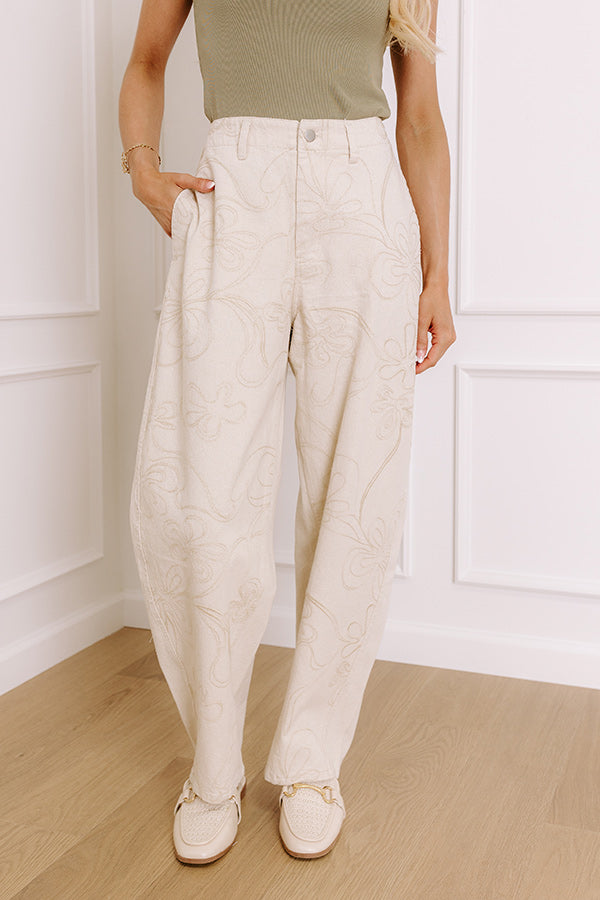 The Faith High Waist Embroidered Barrel Jeans Image - 1