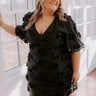 Dream Come True Applique Mini Dress in Black Curves Image - 1