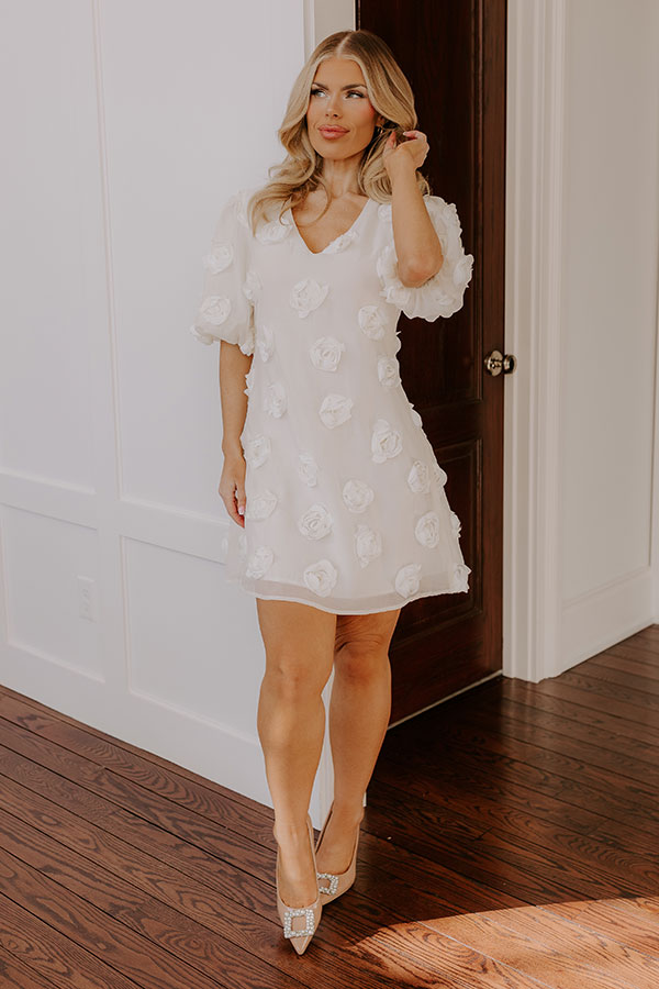 Dream Come True Applique Mini Dress in Cream Image - 2