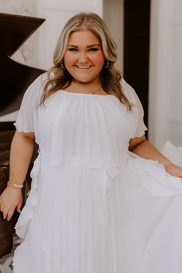 Lost In Your Eyes Pleated Maxi Dress Curves Image - 2
