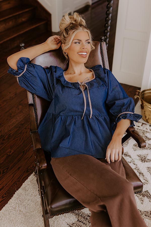 Heartfelt Happiness Chambray Top Image - 1