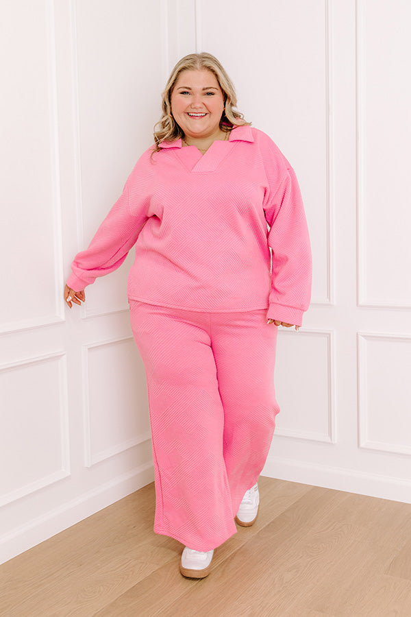 Lattes First Sweatshirt in Bubblegum Pink Curves Image - 2