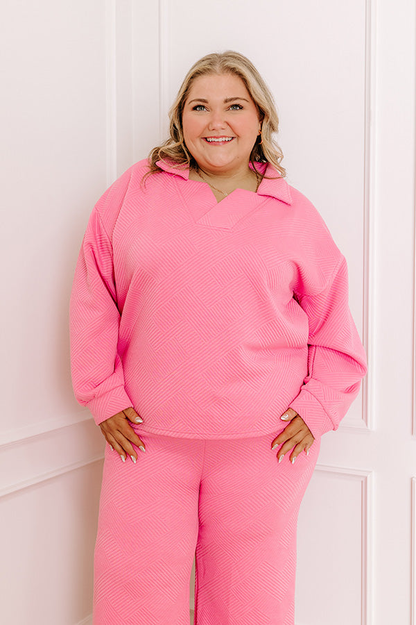 Lattes First Sweatshirt in Bubblegum Pink Curves Image - 1