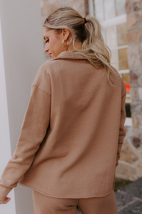 Cozy Cues Sweatshirt in Camel Image - 5