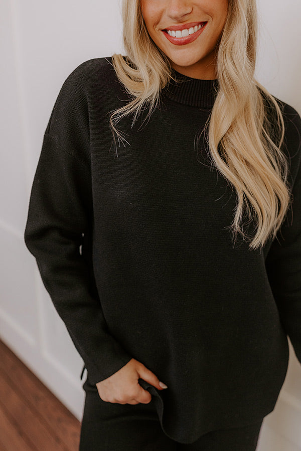 Small Town Bistro Knit Sweater in Black Image - 3