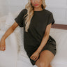 Cafe Meetup Vintage Wash T-Shirt Dress in Black Image - 1