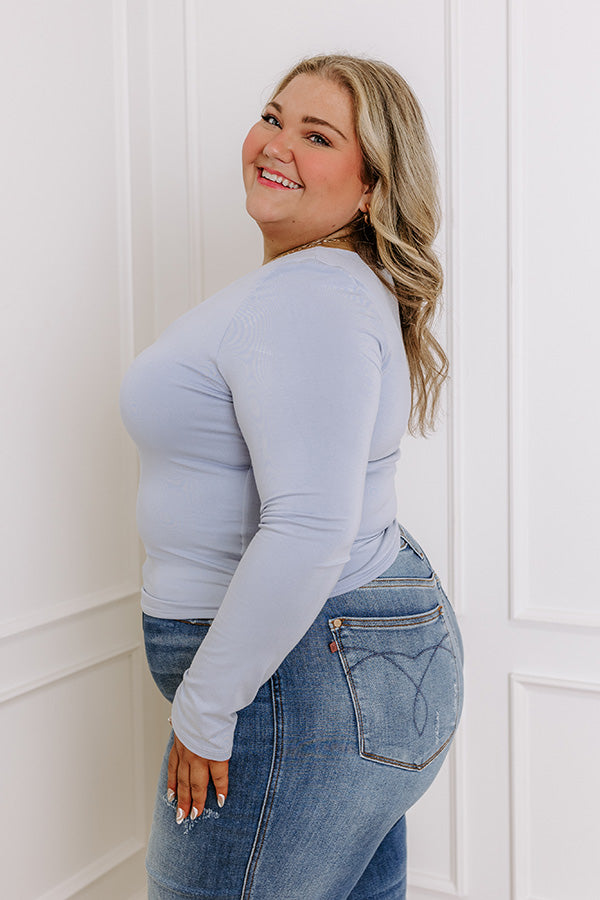 Sassy and Chic Top in Sky Blue Curves Image - 3