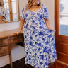 Sweet Surprise Floral Maxi Dress in Royal Blue Curves Image - 1