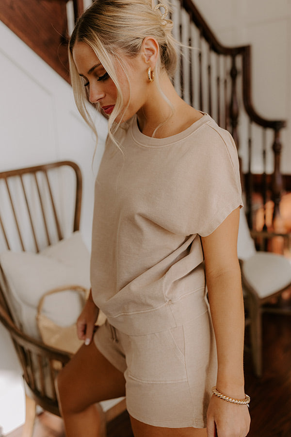 Casual Convo Vintage Wash Tee in Iced Latte Image - 4