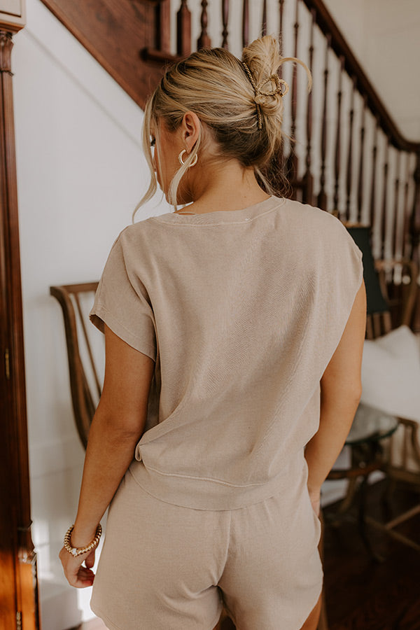 Casual Convo Vintage Wash Tee in Iced Latte Image - 5