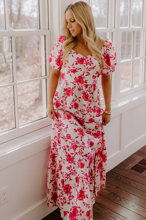 Sweet Surprise Floral Maxi Dress in Hot Pink Image - 2