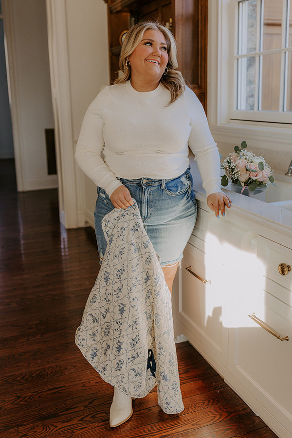 Breezy Chic Knit Sweater Top in Ivory Curves Image - 5