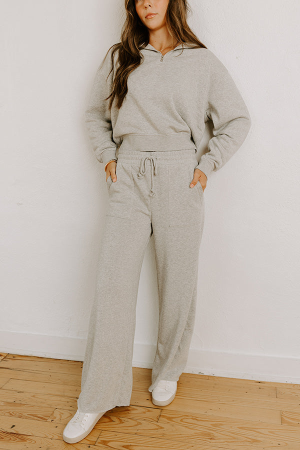 Cozy Lifestyle High Waist Vintage Wash Pants in Grey