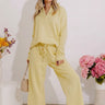 Cozy Cues High Waist Wide Leg Fleece Pants in Light Chartreuse Image - 1