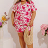 Life In Full Bloom Floral Romper in Hot Pink Curves Image - 1