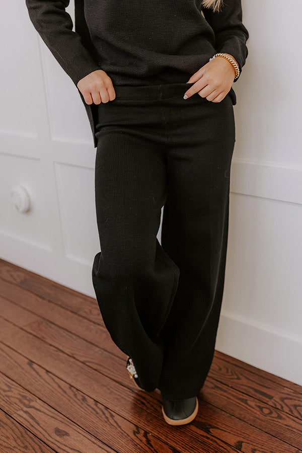 Small Town Bistro High Waist Knit Pants in Black Image - 4