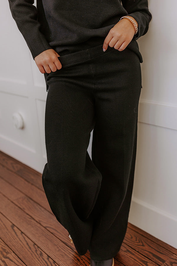 Small Town Bistro High Waist Knit Pants in Black Image - 3