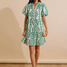 Sunny Outlook Eyelet Mini Dress in Green Image - 1
