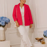 Boho Chic Crochet Blazer in Raspberry Curves Image - 1