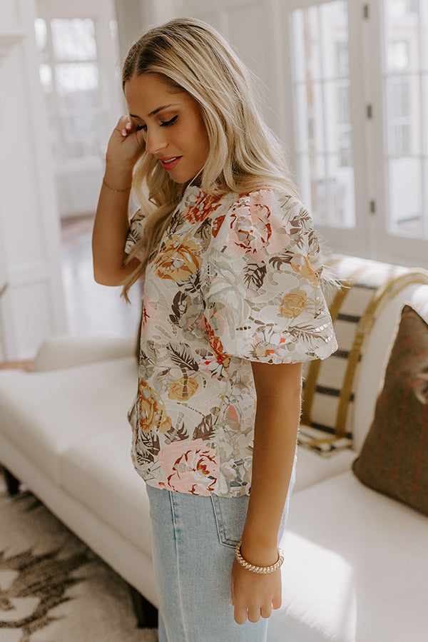 Tea Garden Chic Floral Top Image - 3