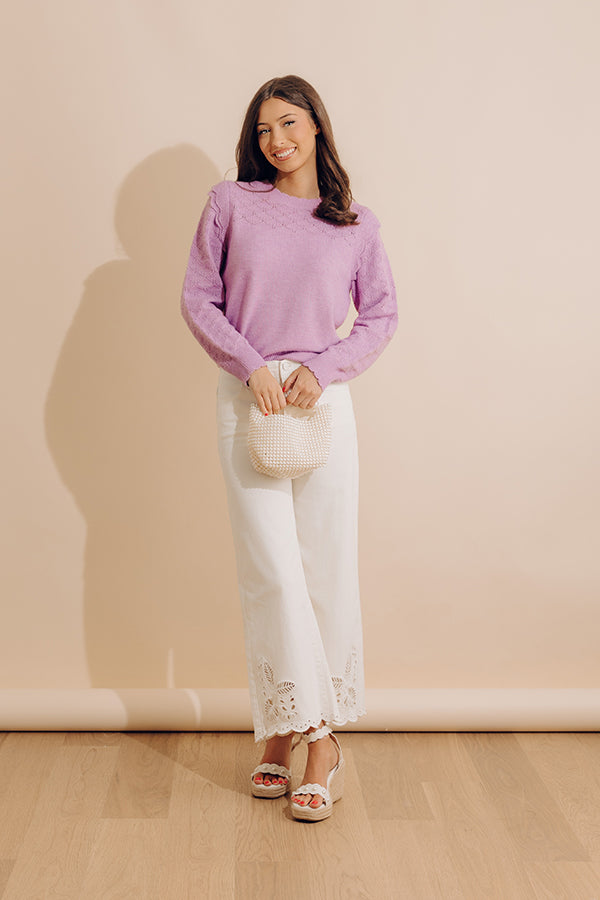 Brunch Babe Pointelle Knit Top