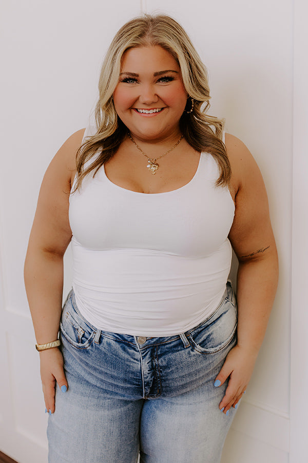 Simply Luxe Tank in White Curves Image - 3