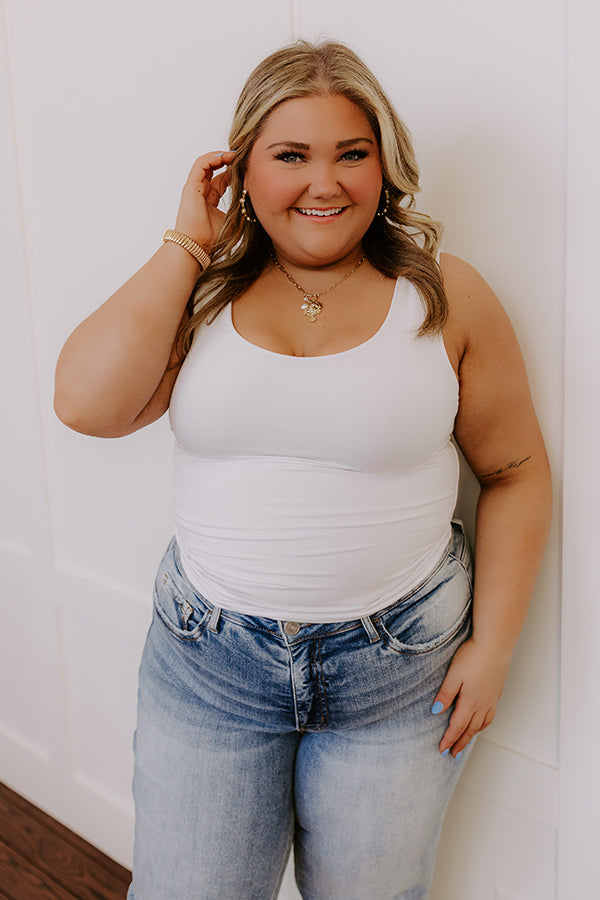 Simply Luxe Tank in White Curves Image - 1