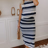 Piers And Cheers High Waist Stripe Knit Skirt Image - 1