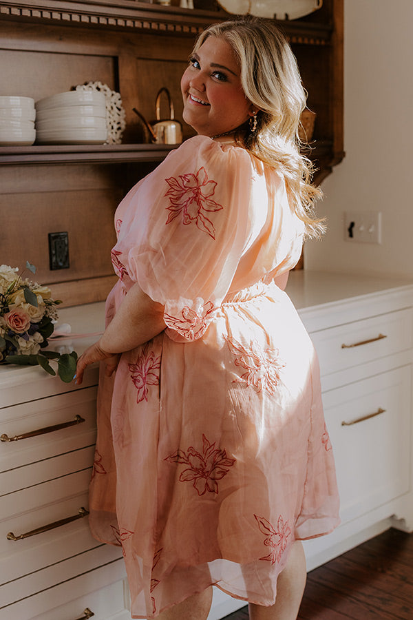 Style A La Mode Embroidered Organza Midi Dress Curves Image - 5