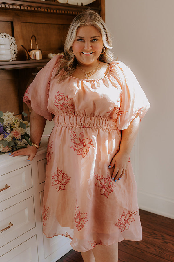 Style A La Mode Embroidered Organza Midi Dress Curves Image - 2
