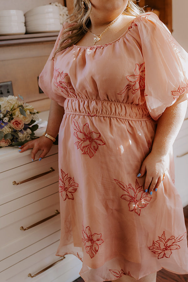 Style A La Mode Embroidered Organza Midi Dress Curves Image - 3